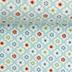 Baumwolle - Julia Kleine Blüten türkis